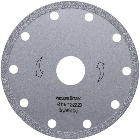ATS 115mm x 22.23mm Vacuum Brazed Continuous Rim Diamond Blade Disc Tile Marble Plastic Fibreglass