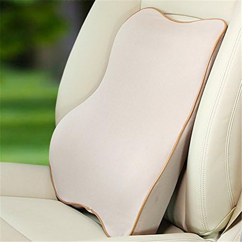 KEEPING Memory Foam Auto Car Seat Cushion Lumbar Pillow Back Waist Support (Lumbar pillow, Beige)
