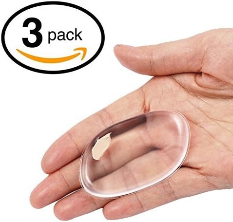 3 Pack Silicone Makeup Sponge - Clear Silisponge Cosmetic Puff Pad - Liquid/Gel Foundation, Highlighter, Make Up, Concealer, Primer &amp; BB Cream Applicator - Three Piece Beauty Blender Make-Up Contour
