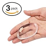 3 Pack Silicone Makeup Sponge - Clear Silisponge Cosmetic Puff Pad - Liquid / Gel Foundation, Highlighter, Make Up, Concealer, Primer & BB Cream Applicator - Three Piece Beauty Blender Make-Up Contour