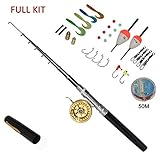 55 Inch Pen Fishing Rods with Fly Reel Combos Pocket Size Fishing Pole Full Kit