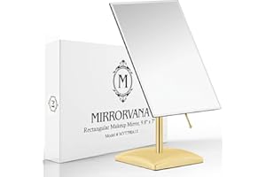 Gold Large Free Standing Mirror for Bathroom Countertop, Dressing Table and Vanity Set - Classic Face Mirror for Makeup and S
