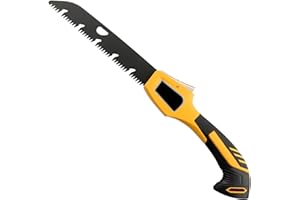 MEPEREZ professional Pruning saw, 15 inches folding portable wood cutting handsaw, adjustable foldable ourdoor survival hand saw (1, yellow-small)