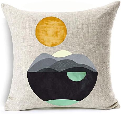 QINU KEONU Elephant Deer Mountains Cotton Linen Throw Pillow Case Cushion Cover Home Sofa Decorative 18 X 18 Inch (28)