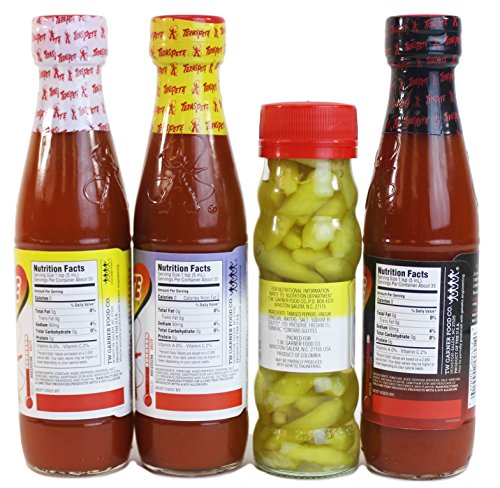 Pack of 4 - Texas Pete Shaker Variety Set - Hot, Hotter, Garlic, & Green Chilis - //coolthings.us