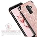 BENTOBEN Case for Galaxy J8 2018, 2 in 1 Slim Glitter Bling Sparkle Hybrid Hard PC Soft Rubber Heavy Duty Bumper Shockproof Full Body Protective Phone Cover for Samsung Galaxy J8 2018, Rose Gold