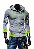 DOUBLEC Mens Fashion Zipper Hoodie Pullover Fleece Hoodies Top Coat
