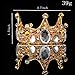 Stuffwholesale Queen Bun Tiara Austrian Crystal Crown Prom Banquet Hair Jewelry (Gold)