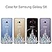 Unov Case Compatible with Galaxy S8 Clear with Design Soft TPU Shock Absorption Slim Embossed Pattern Protective Back Cover (Watercolor Castle)