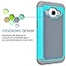 Tekcoo Core Prim Case, (TM) [Tmajor Series] [Turquoise/Grey] Shock Absorbing Hybrid Rubber Plastic Impact Defender Rugged Hard Protective Case Cover Shell for Samsung Galaxy Core Prim/Prevail LTE
