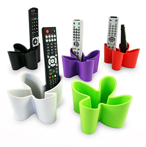 j-me Cozy Remote Control Tidy Remote Holder and TV Remote Organizer (Cool Grey) - Holds up to Four Remote Controls Non-Slip Rubber - Perfect for End Table or Nightstand - Thumbnail 4