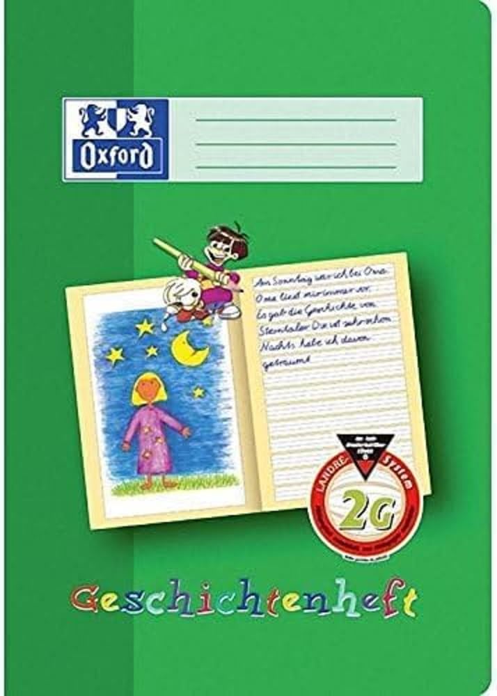 Oxford 100050092 Story Pad / A4 / Line Style 2G Class 2 Learning System / 16 Sheets / 90 g/m² Optic Paper/Pack of 10 / Green
