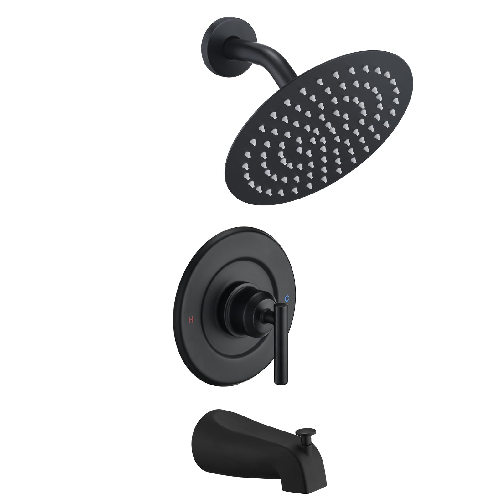 Photo 1 of Replacement for Moen Shower Faucet Trim Kit, 8" High Pressure Rain Showerhead, Shower Handle& Tub Spout, (Valve& Catridge Not Inclued), Matte Black