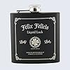 LASERMADE Felix Felicis Liquid Luck Potion, geïnspireerd op Harry Potter roestvrij staal, zwart heupfles