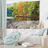 Ambesonne Nature Tapestry, Pond in National Forest
