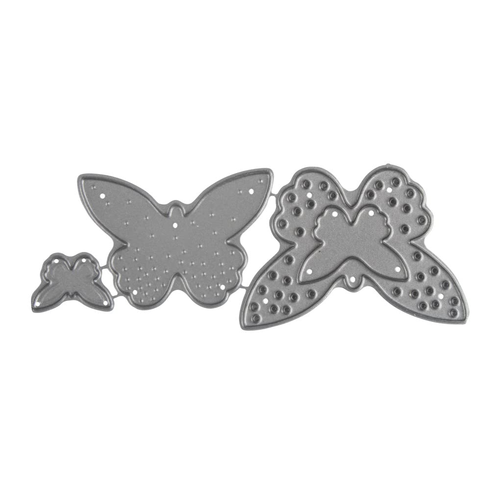 Rayher Set of 3 Metal Cutting Dies with Butterfly Design, Paper Craft Die for Card Making and Scrapbooking, Butterfly Craft Dies, 1.2-3.4cmx1.3-5cm, silver, 100% steel, 50148000