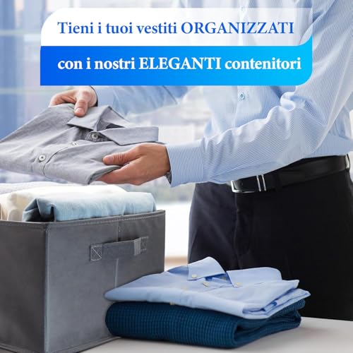 GF WAY Set of 3 Wardrobe Organizer with 9 Compartments, Space-Saving Boxes for Drawers, Linen, Underwear, Stockings and Accessories, Rigid Walls, Durable Fabric, Modern Design, 43 x 30 x 20 cm