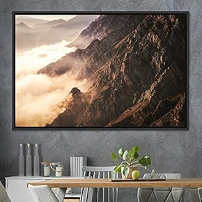 signwin Framed Canvas Wall Art Foggy Mountains Aerial...