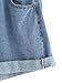 SweatyRocks Women's Retro High Waisted Rolled Denim Jean Shorts with Pockets Blue L