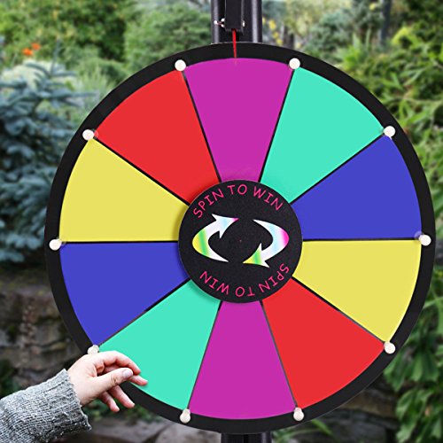 15" Table Top Spinning Prize Wheel 10 Slot Dry Erase Fortune Spin Game
