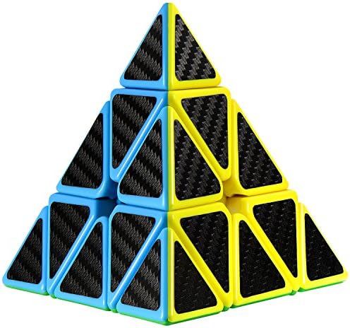 Olicity Pyramid Speed Cube Carbon Fiber Sticker Triangle Puzzle Cube for Intelligence Development and Puzzle Enthusiasts