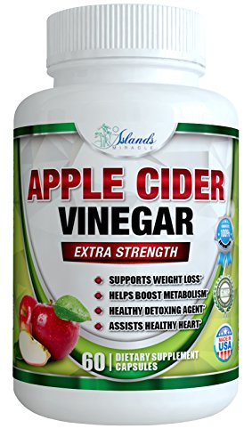 Pure Apple Cider Vinegar Capsules - 1300mg Best ACV Pills Support Digestion, Detox, Cleanser - Supplements Heart Health and Blood Sugar Metabolism