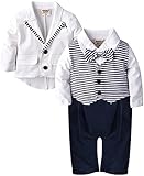 ZOEREA 2pcs Baby Boys Gentlemen Romper + Coat Wedding Suits Tuxedo Baptism