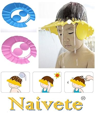 Naivete Baby Kids Shampoo Shower Bathing Bath Protect Ear Wash Hair Cap Hat