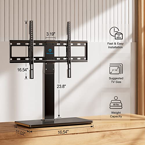 PERLESMITH Universal Swivel TV Stand Base, Table Top TV Stand for 37 to 65, 70 inch LCD LED TVs