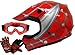 TMS Youth Kids Red Spider Net Dirt Bike Atv Motocross Helmet W/goggles/gloves (Medium)