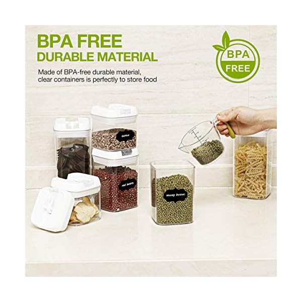SAWAKE-Airtight-Food-Storage-Containers-with-LidsSet-of-6-Kitchen-Pantry-Cereal-Storage-Containers-Plastic-BPA-Free-Ideal-for-Flour-Rice-CandySnacks-10-Labels-Reusable-Marker SAWAKE Airtight Food Storage Containers with Lids(Set of 6), Kitchen & Pantry Cereal Storage Containers, Plastic BPA Free Ideal for Flour, Rice, Candy,Snacks -10 Labels Reusable & Marker