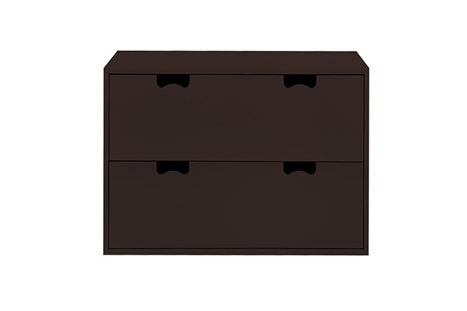 Aprodz Mango Wood Storage Cabinet Bow Chest of 3 Drawers Furniture for Living Room | Cocoa Brown