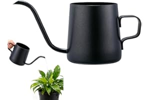 12oz Mini Metal Small Watering Can Indoor Plants with Long Spout,Stainless Steel Modern Decorative Watering Pot with Long Spo