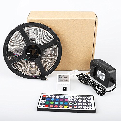Z LED Strip Lights Waterproof Tape Lights Dimmable LED Lights Kit 16.4ft DC 12V 150 Units 5050 RGB LED TV Backlight Strip with 44 Key Remote Controller and Power Adapter for Home, Kitchen,Decoration - Thumbnail 6