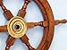 Hampton Nautical Deluxe Class Wood and Brass Decorative Ship Wheel 24