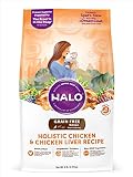 Halo Grain Free Natural Dry Cat Food, Kitten Chicken & Chicken Liver Recipe, 6-Pound Bag