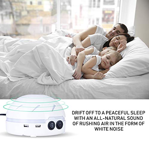 HemingWeigh White Noise Sound Machine - Quality Sounds Masks Disturbing Noise and Reducing Sound for Improved Sleep Relaxation and Enriched Concentration - Built in USB & LED Night Light. - Thumbnail 2