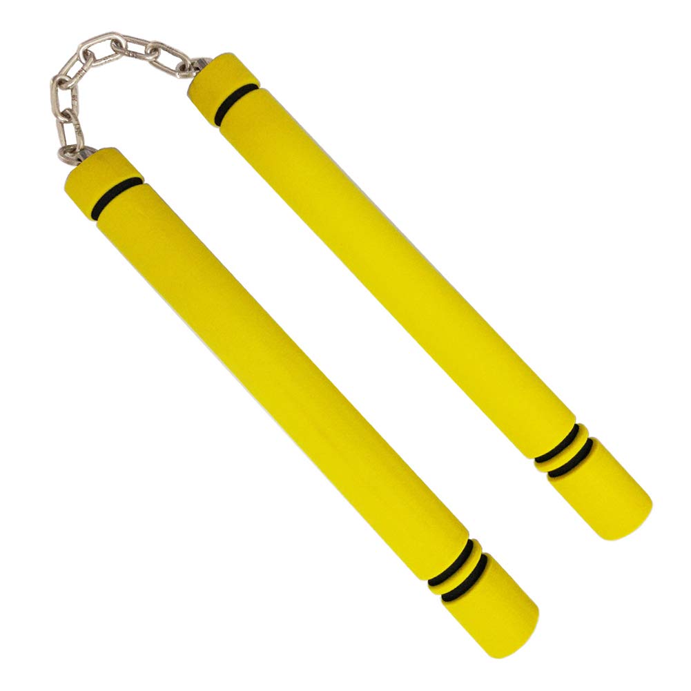 Fayscingo Foam Nunchucks Practical Portable Training Practice Nunchucks Martial Arts Nunchakus for Kids and Beginners (Yellow)