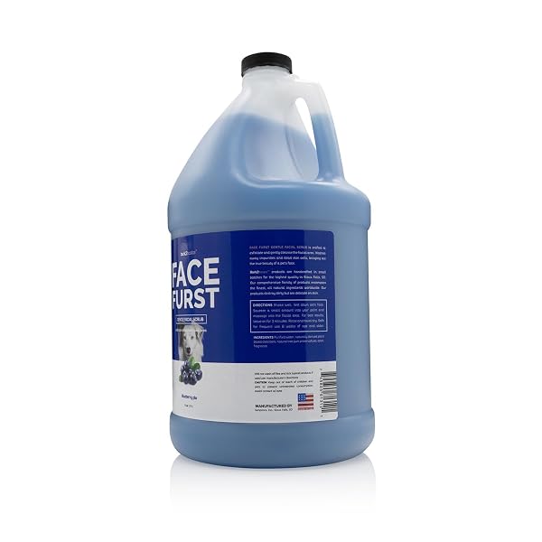 BARK2BASICS FACE FURST SCRUB DOG SHAMPOO | 1 GALLON, EXFOLIATES AND GENTLY CLEANS FACIAL AREA, HELPS REMOVE TEAR STAINS, WASHES AWAY IMPURITIES AND DEAD SKIN CELLS, SOAP AND CRUELTY FREE