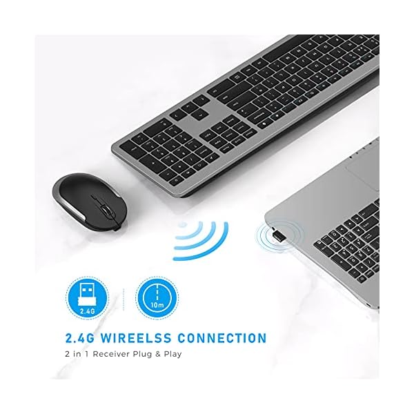 Seenda-Wireless-Keyboard-and-Mouse-Full-Size-Keyboard-and-Mouse-Set-Low-Profile-Compact-Wireless-Mouse-and-Keyboard-for-WindowsComputerPCLaptop-Space-Grey Seenda Wireless Keyboard and Mouse, Full-Size Keyboard and Mouse Set, Low Profile Compact Wireless Mouse and Keyboard…