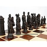Berkeley Chess Roman Ornamental Chess Set (Cream and Brown, Board not Included)