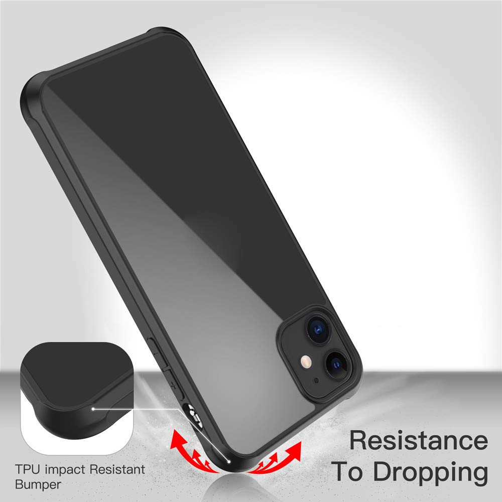 Tukcherry Custodia iPhone 11, Cover iPhone 11 TPU Morbido iPhone 11 Bumper Cover Anti-Graffio Antiurto Custodia Protettiva Case per iPhone 11-6.1 Pollici (iPhone 11 Black)