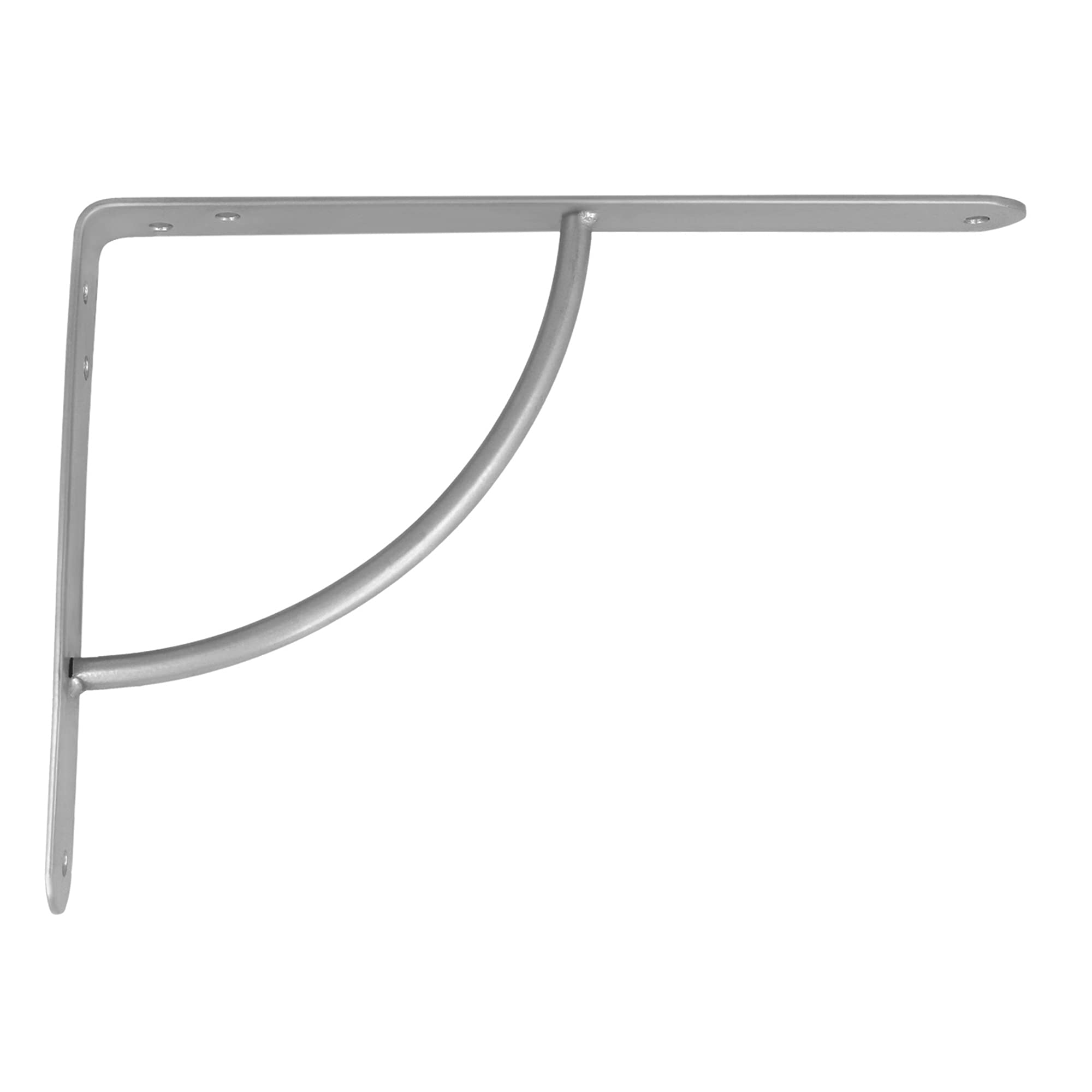 Amig - Shelf Bracket Stainless Steel Model 12 | Metal Bracket for Shelves | Shelf Bracket | Colour: Metallic Grey | Dimensions: 200 x 150 mm | Recommended Max Weight: 105 kg
