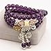 Natural Amethyst Beads Bracelet, 8mm Purple Stone Stretchy Bracelets for Women Chakra Jewelry Good Luck Mala Necklace Thanksgiving Gift Unisex