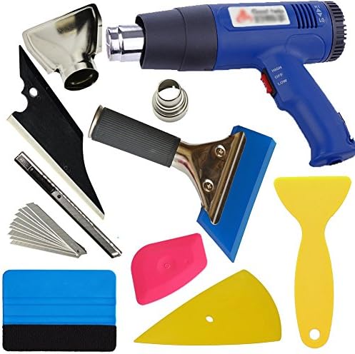 New Vinyl Kits 8 PCS Vehicle Glass Protective Film Car Wrapping Tint Installing Tools with Dual Temperature Heat Gun Kit