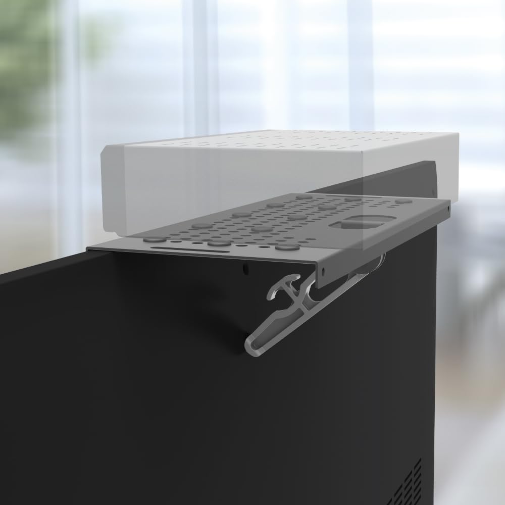 Barkan TV and Monitor Top Shelf, TV Topper Storage and Organizer Bracket, Used To Place Soundbar/Cable Box/Speakers/streamers/Play-station/Camera/Frames/Remote and more