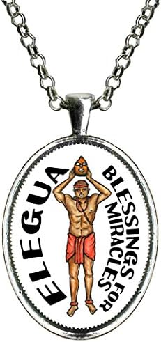 Elegua Orisha for Miracles Huge Silver Pendant