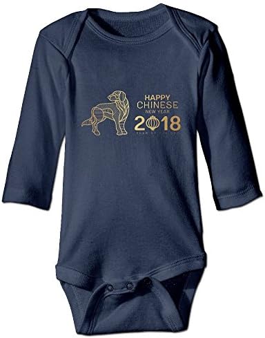 Baby Girl Boy Year Of The Dog 2018 Chinese New Year Long Sleeve Onesies Outfits Navy
