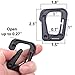 XTACER Tactical Multipurpose D Ring Locking Hanging Hook Link Snap Keychain for Molle Webbing - Black - 4 Piece