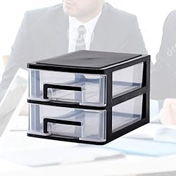 STOBOK 2 Drawer Small Office Storage Organizer Desk
